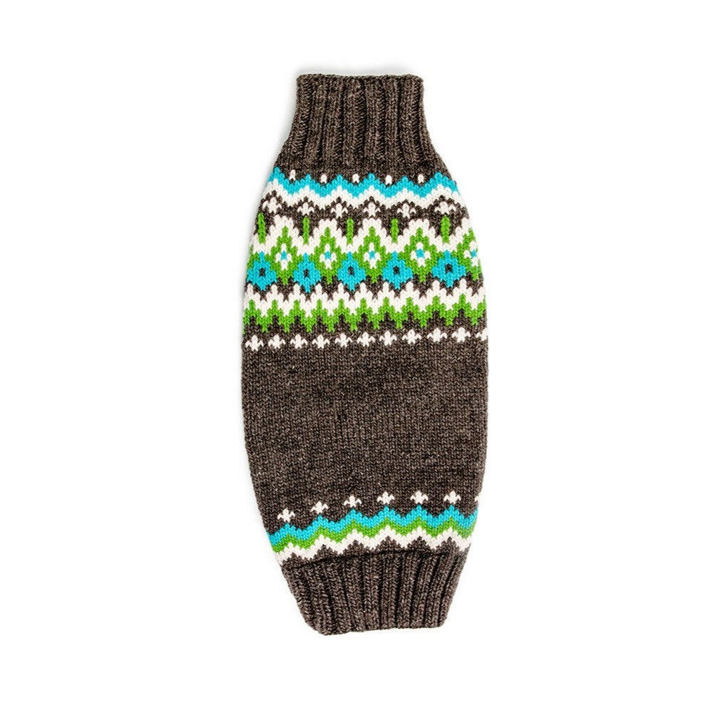Chilly Dog Charcoal Fairisle Wool Dog Winter Sweater Sizes XXS-XXXL - Picture 4 of 5